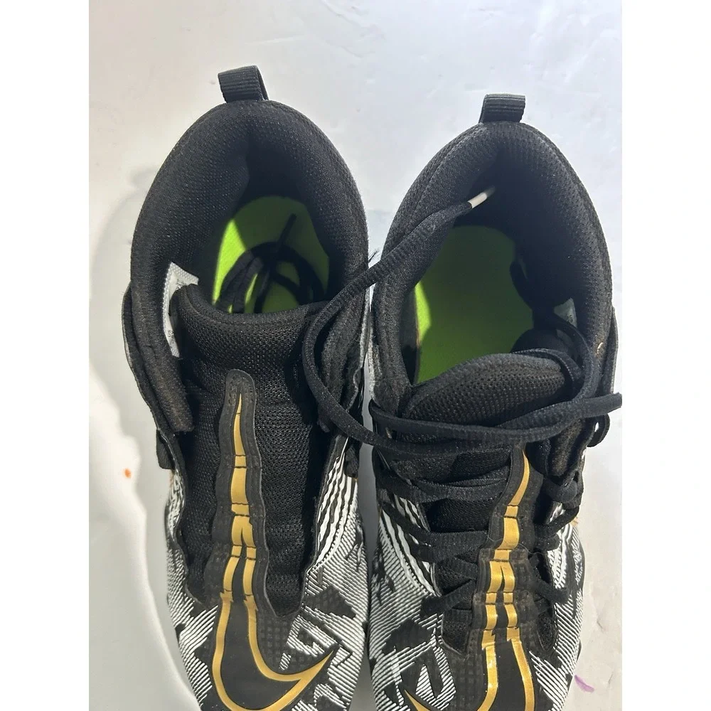 Nike Alpha Fastflex Cv0585-071 Baseball Football Cleat Black Gold EUC Youth 6